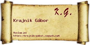 Krajnik Gábor névjegykártya